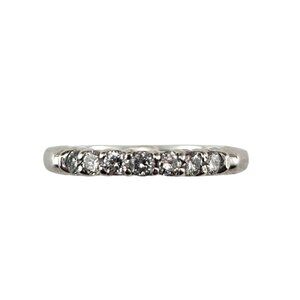 Platinum and Diamond Wedding Anniversary Band Ring Size 4.5 #23623